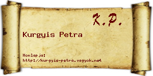 Kurgyis Petra névjegykártya