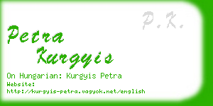 petra kurgyis business card